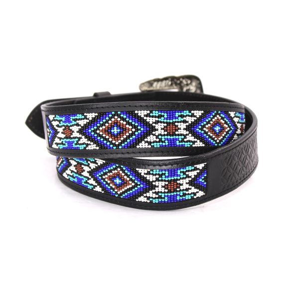 West Star Genuine Leather Beads Belt Hand Made 420 Silver Bk Xl🤚 - Picture 2 of 7